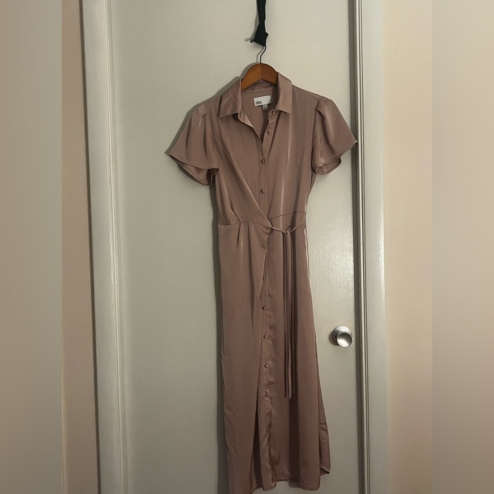 Maxi Dusty Rose button up dress